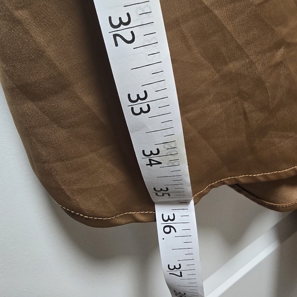 Satin Brown dress with tie-front detail - Picture 6 of 7